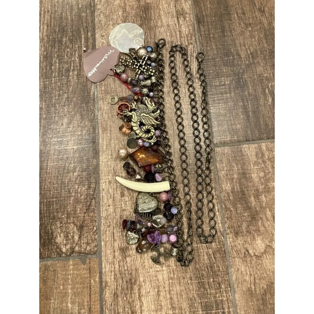 Vintage Y2k Dangle Dragon Metal Chain Belt Gypsy Belly Dance Boho Festival Italy